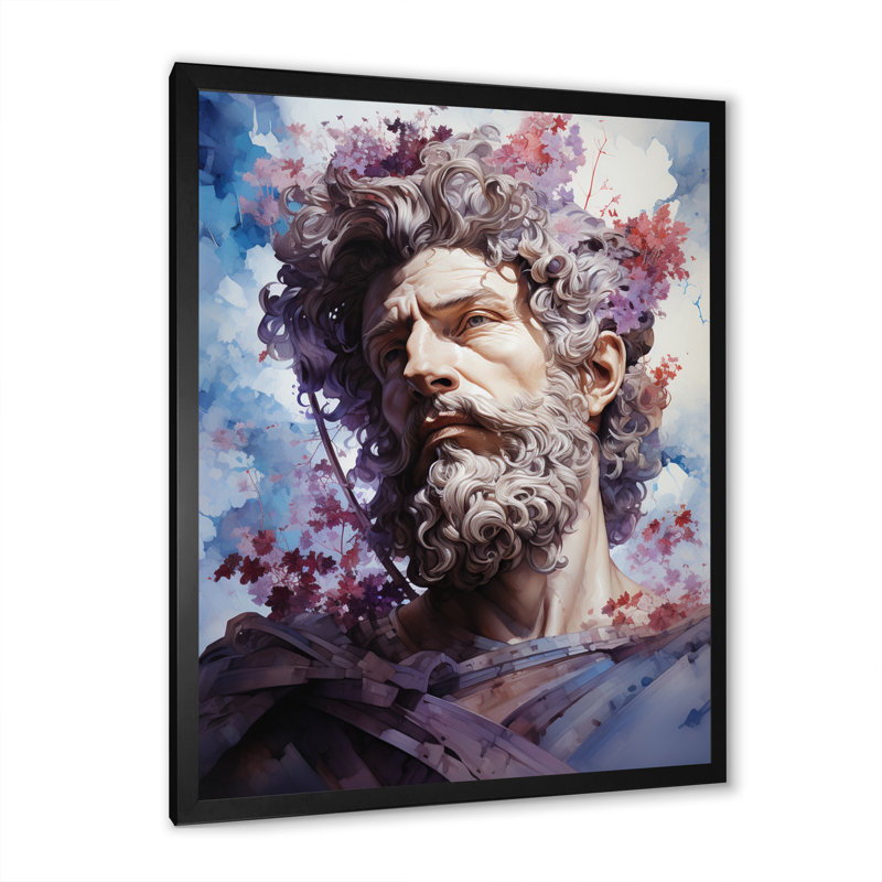 Portrait de l'empereur Broxburne Marcus Aurelius - reproduction, Cadre photo noir, H 20 po x l 12 po x P 1 po