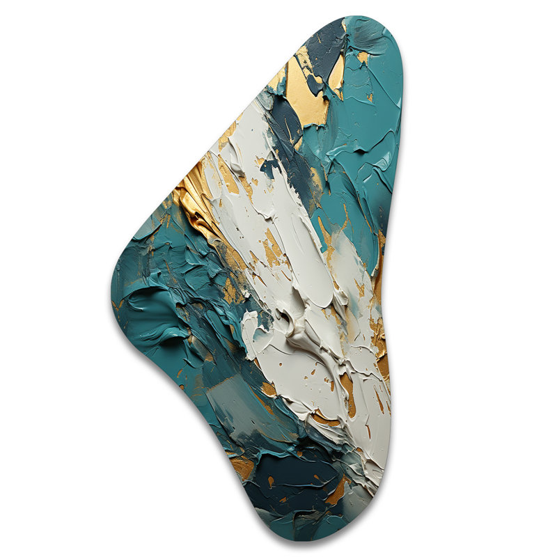 Llanas - formes abstraites art mural asymétrique en forme de Boomerang, H 31 po x l 17 po