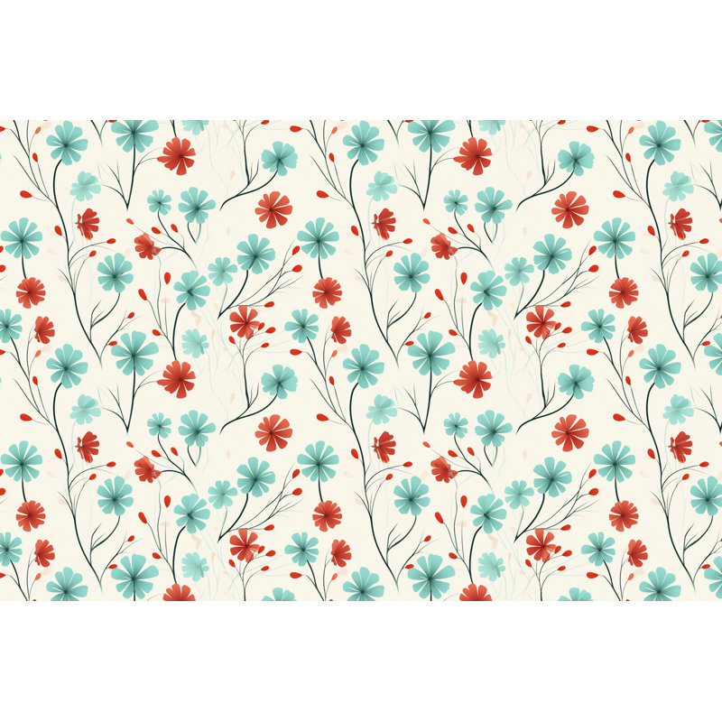 Polyester Floral Comforter, King Comforter, Red/Green