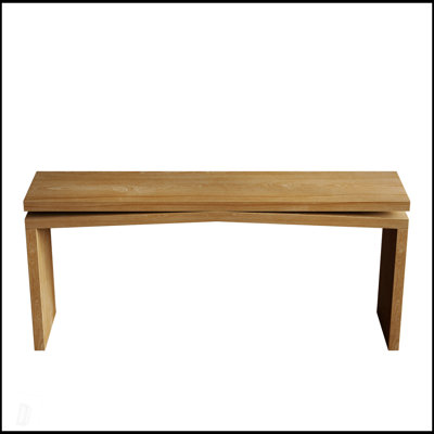 Console de 65 pouces en placage de bois massif, table de canapé d'entrée longue de style campagnard pour le salon, le couloir et derrière le canapé