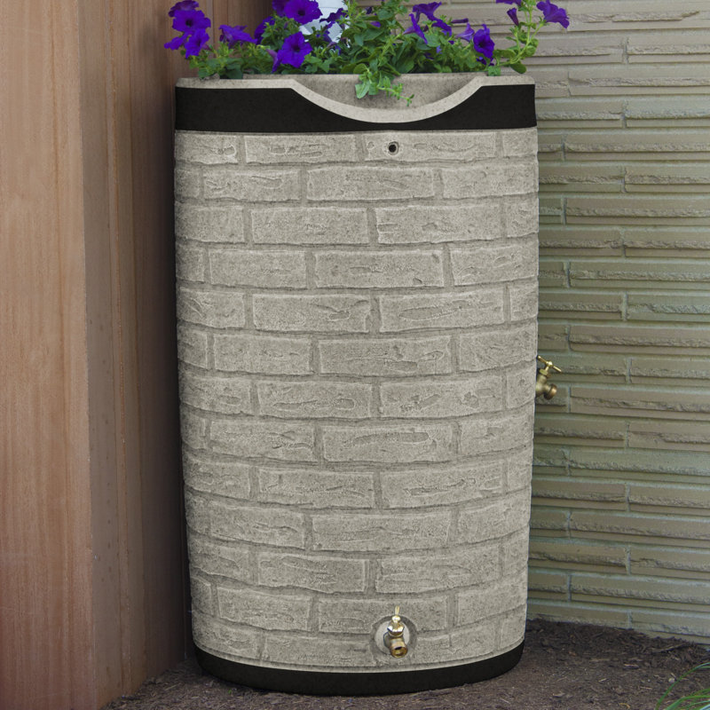 Impressions 50 Gal. Baril de pluie en plastique, Grès