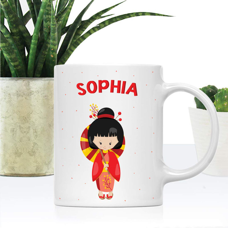 Grande tasse à café geisha pour enfant personnalisé Ventura, Oui