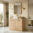 29.9" W Freestanding Bathroom Vanity with Ceramic Vessel Sink, Drawer & Doors