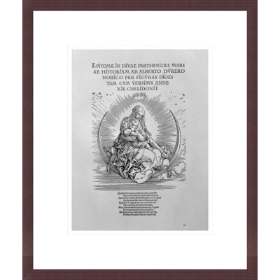 Madonna en tant que mère qui allaite et divin étant la page de titre de la série de pub «The Life of the Virgin». «1511» par Albrecht Dürer, impression giclée sur cadre