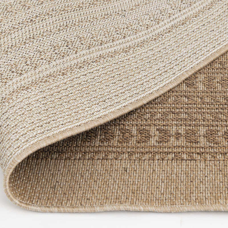 Tapis intérieur / extérieur en polypropylène brun clair / brun Union Union, Rectangle 3 pi 3 po x 5 pi 3 po