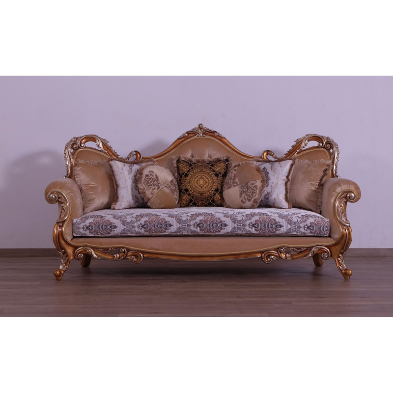 Tiziano Standard Sofa,  95", Dark Beige, Light Brown