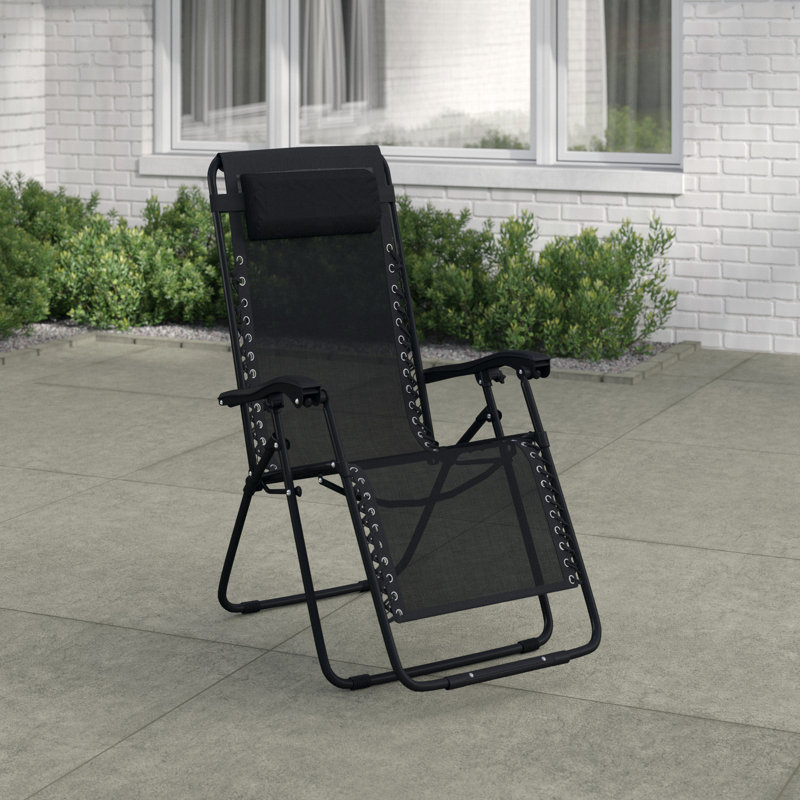 Potomac 90cm Long Reclining Single Chaise, Black