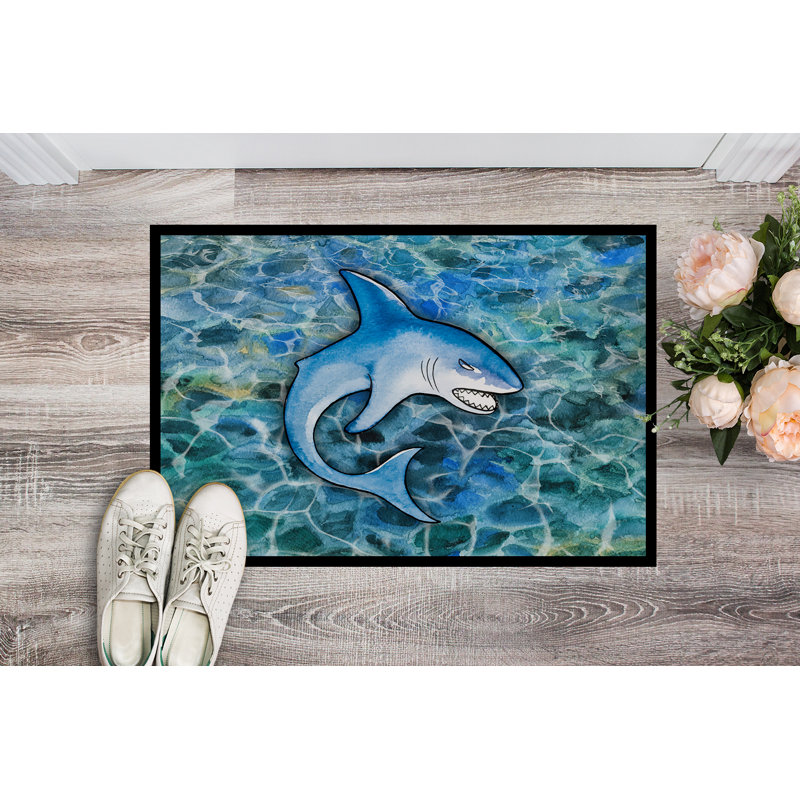 Tapis de porte extérieur anti-dérapant shark, L 27 po x L 18 po 