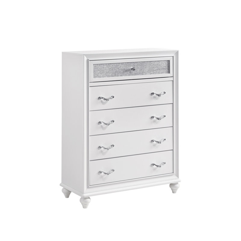 Ensemble de chambre à coucher 2 pièces avec commode Momen, Très grand, Blanc / gris