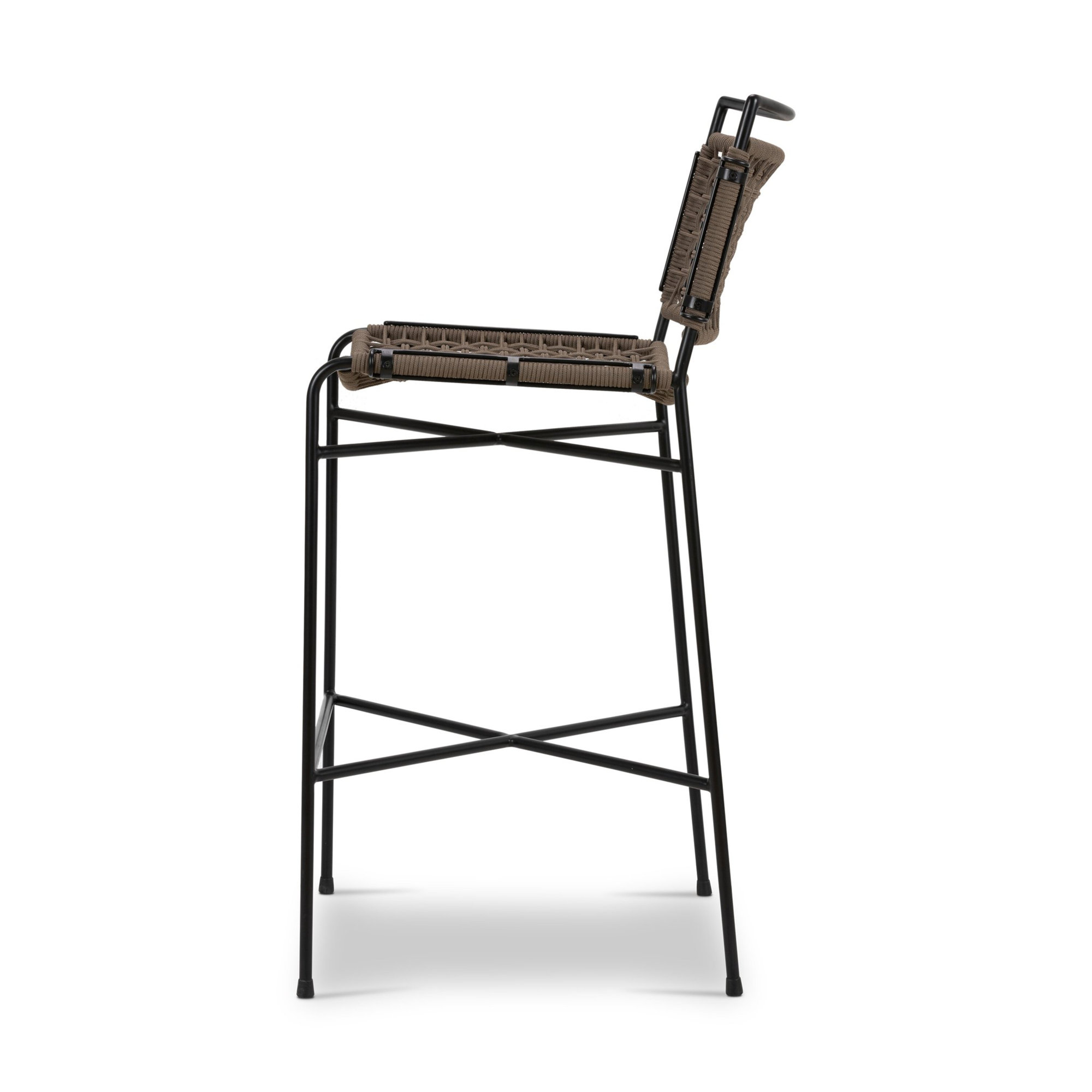 Segal Outdoor Bar Stool, 31.38" H, Earth Rope