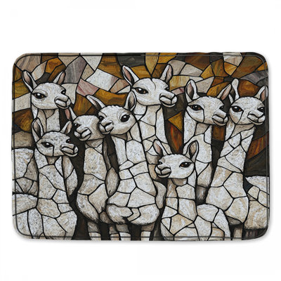 Llamas Bath Mat Animals Bathroom Decor Bohemian Boho