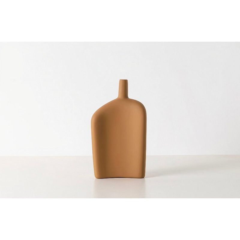 Cristie Ceramic Table Vase, Light Brown, 15cm H x 6cm W x 27cm D