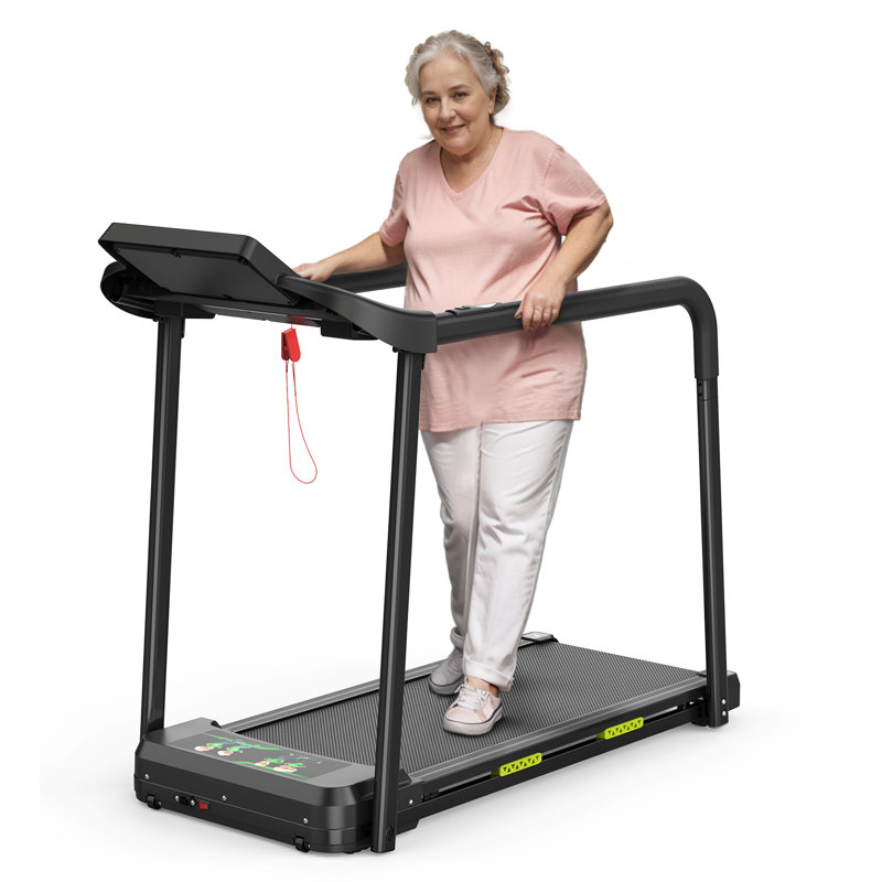 Folding Treadmill for Home, 0.5-7.5HP Portable Running Machine with 12 Preset Programs, LED Display, Easy Move Wheels