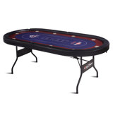 Raychee 86" 10 Player Poker Table Foldable, Folding Texas Holdem Poker Table