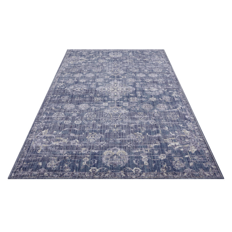 Alexandria Blue Indoor/Outdoor Rug, Rectangle 155 x 235 cm