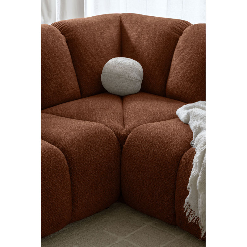 Shell Corner Sofa , Orange, Right Hand Facing