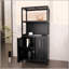 Armoire de rangement polyvalente en bambou noir avec 2 portes, parfaite pour la salle de bain, le salon et l'organisation de la cuisine