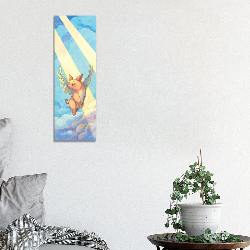 Pigs Might Fly by Might Fly Art & Illustration - Wrapped Canvas Panoramic Print, 30.48 cm H x 91.44 cm W x 1.91 cm D