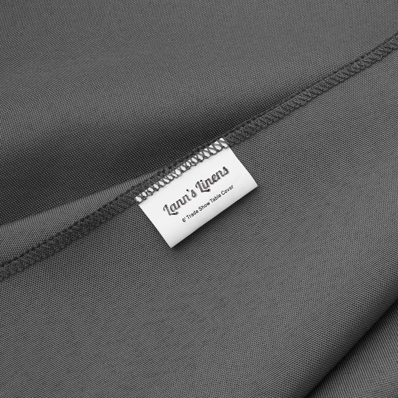 Gray 6' Open Back Fitted Trade Show Table Cover