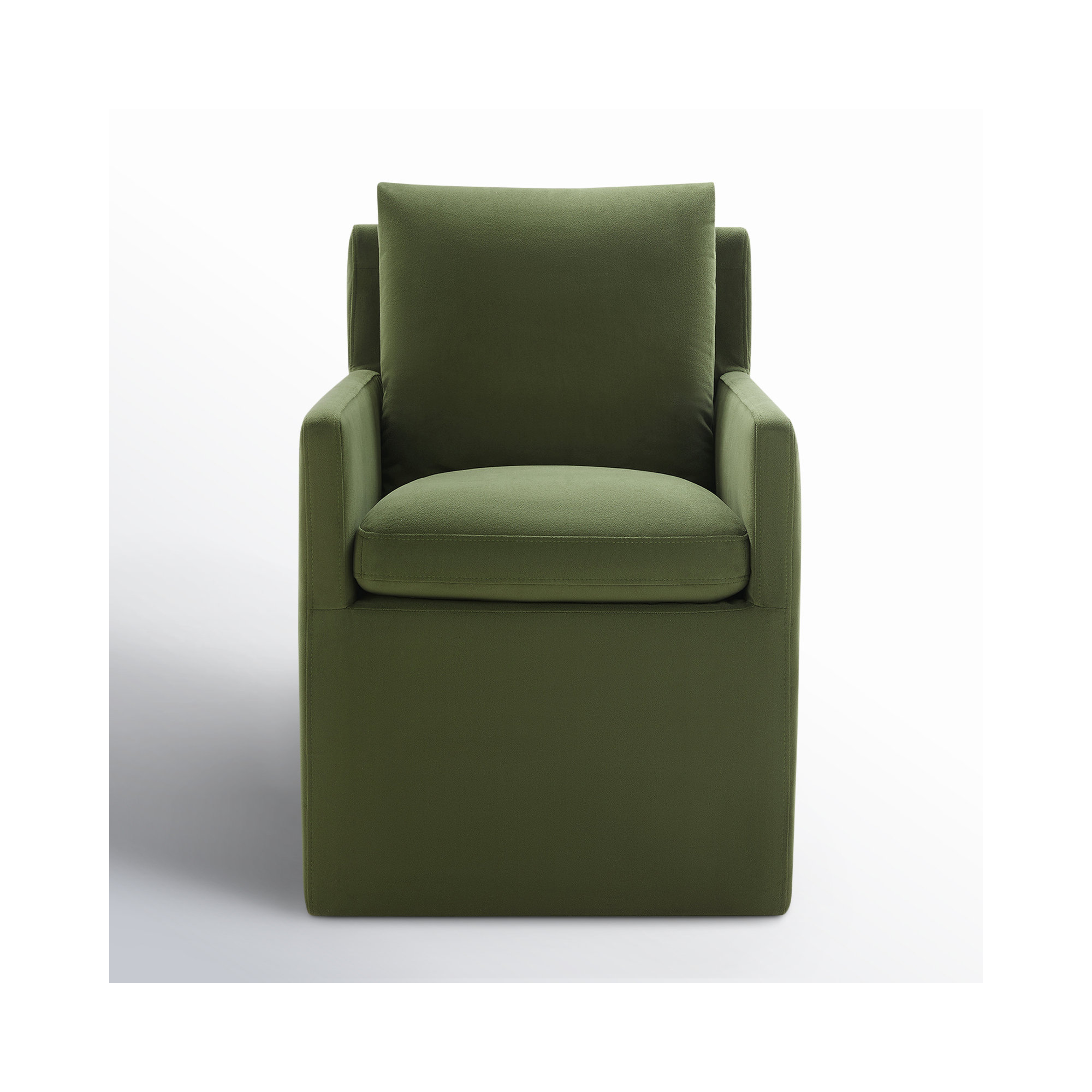 Alayaa Upholstered Arm Chair, Bella Forest Performance Velvet