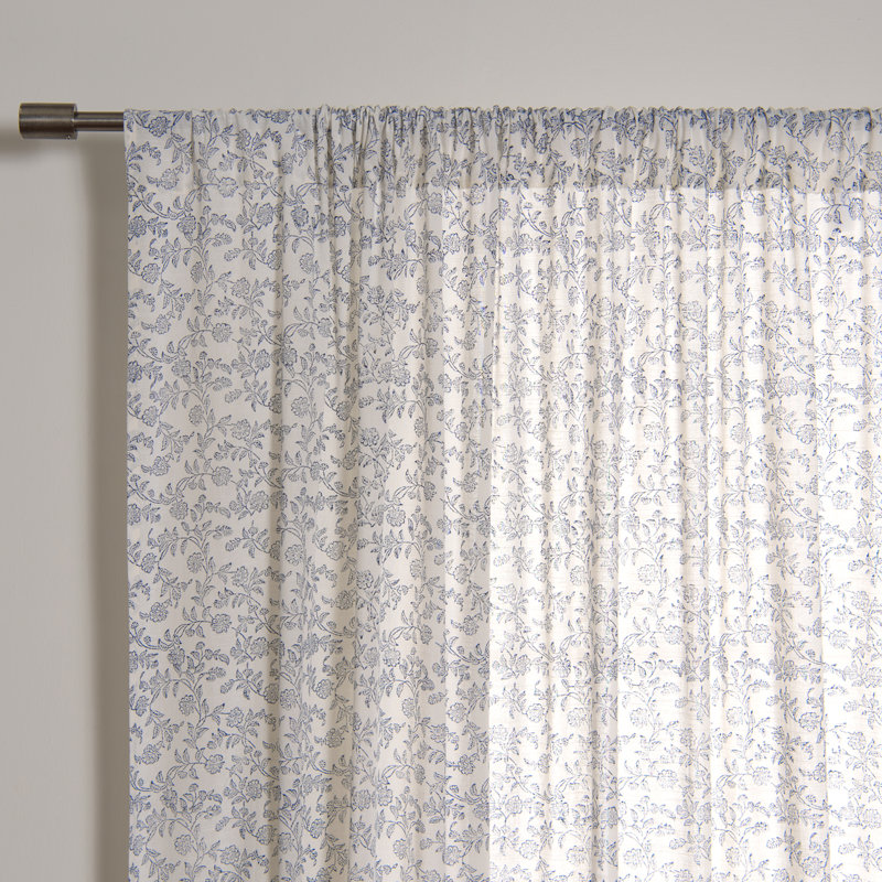Glenn Cotton Semi Sheer Curtain Panel Pair