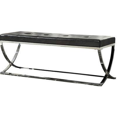 Sleek Black Bench With Surface And Frame For Hallway Elegant Upholstery Finish Interior