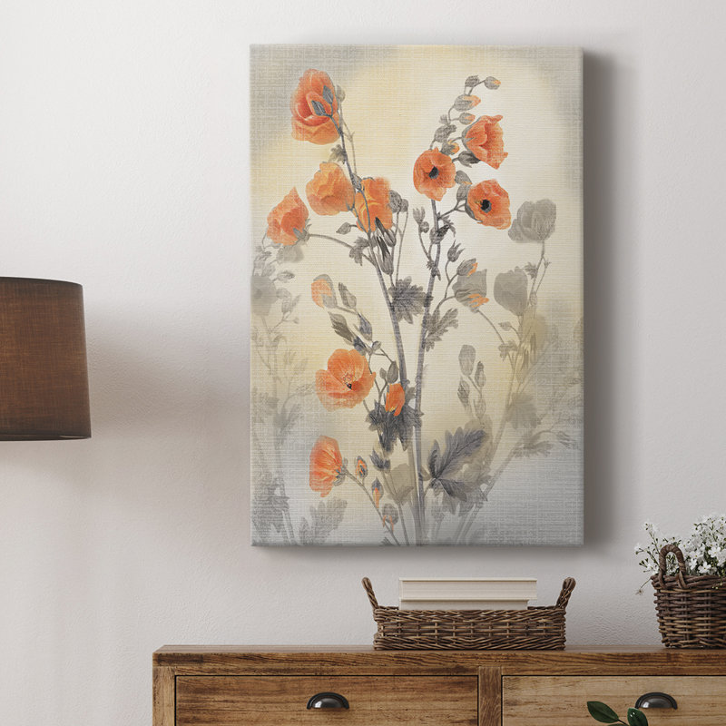 Coquelicot rouge - galerie Cavas sur mesure, H 18 po x l 12 po