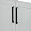 Meuble-lavabo de salle de bain avec lavabo ovale simple décalé à gauche de 94 cm (37 po) et comptoir en quartz blanc pur de 3,8 cm (1,5 po) d'épaisseur, couleur grise.-247683892-247683895