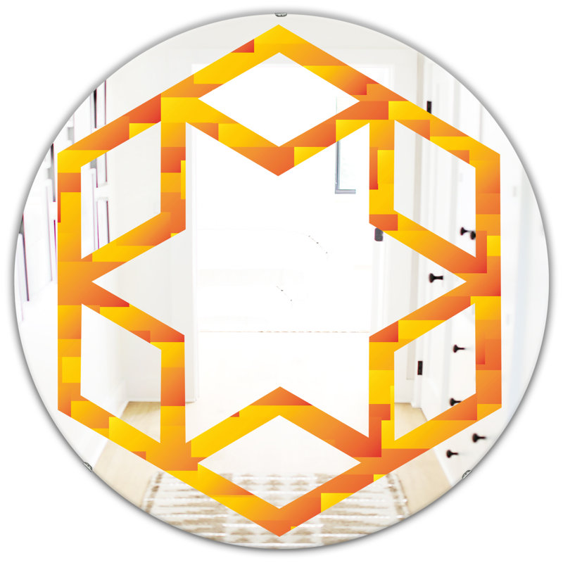 Miroir mural Hexagon Star Square Design Eclectic, H 31,5 po x l po