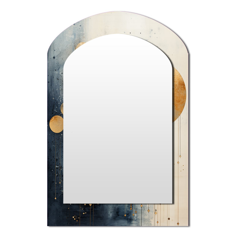 Minimalisme astrologie collage grunge - miroir mural arche beige, 43 po x 33 po