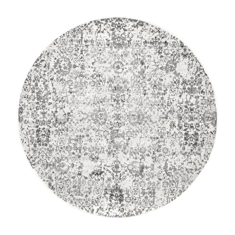 Tapis oriental gris Duclair, Rond 8 pi