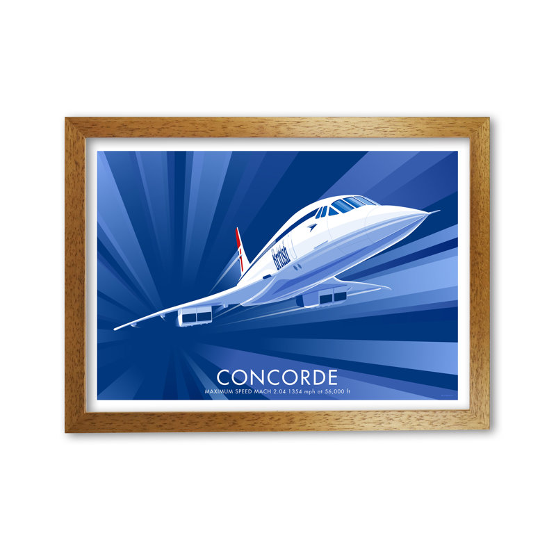 Concorde Speed by Stephen Millership - Print, Oak, 59.4 cm H x 84.1 cm W x 5 cm D