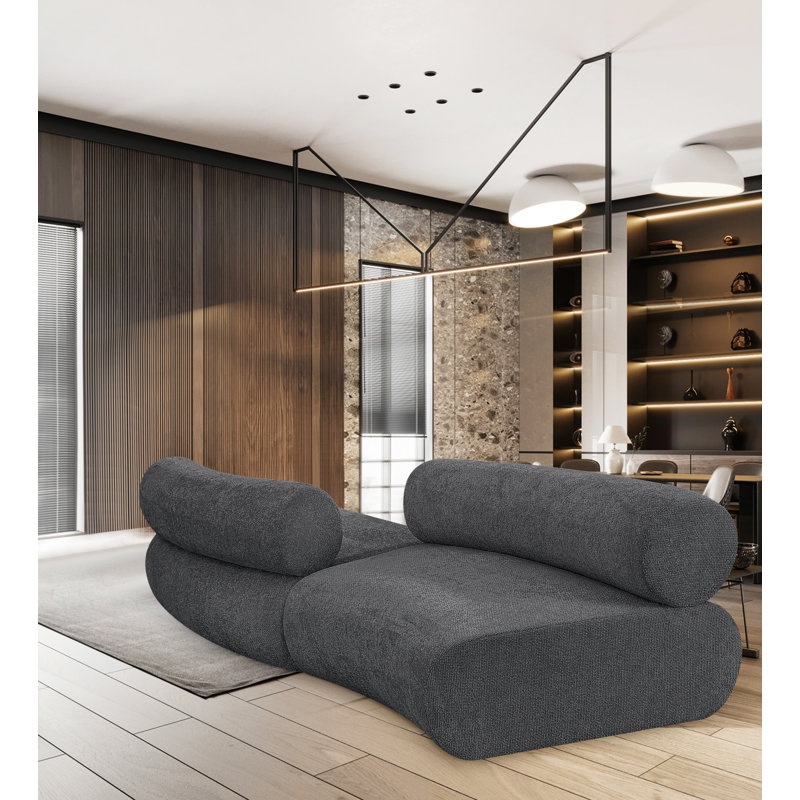 Canapé modulaire rembourré 108 po Bale, Tissu gris chenille