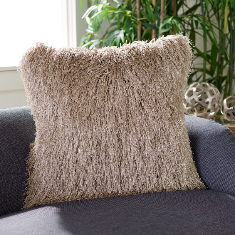 Housse et coussin, H 20 po x l 20 po x P 2 po, Bronze métallique