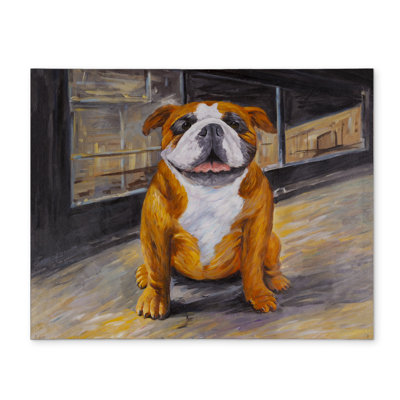 Smiling Bulldog Polyester Placemat | Contemporary Pet Decor