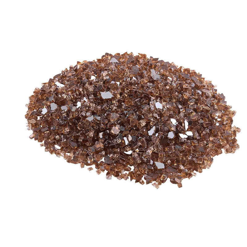 Roches de foyer en verre 10 po pour foyer d'extérieur 10 lb, Rouge / brun / cuivre, H 3,7 po x l 10,94 po x P 9,17 po