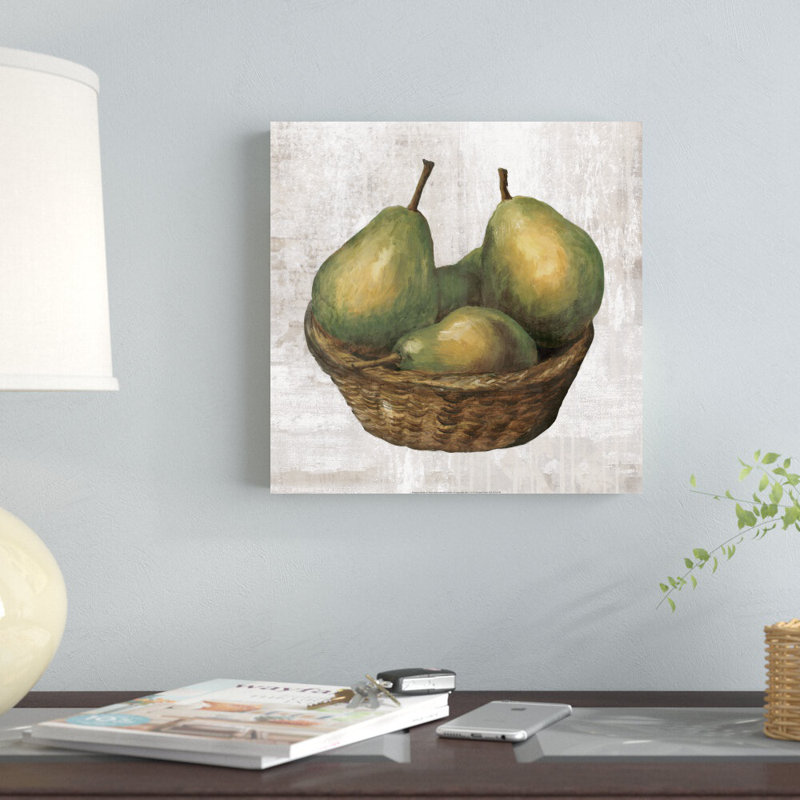 Reproduction d’art sur toile tendue dans un panier, H 12 po x l 12 po