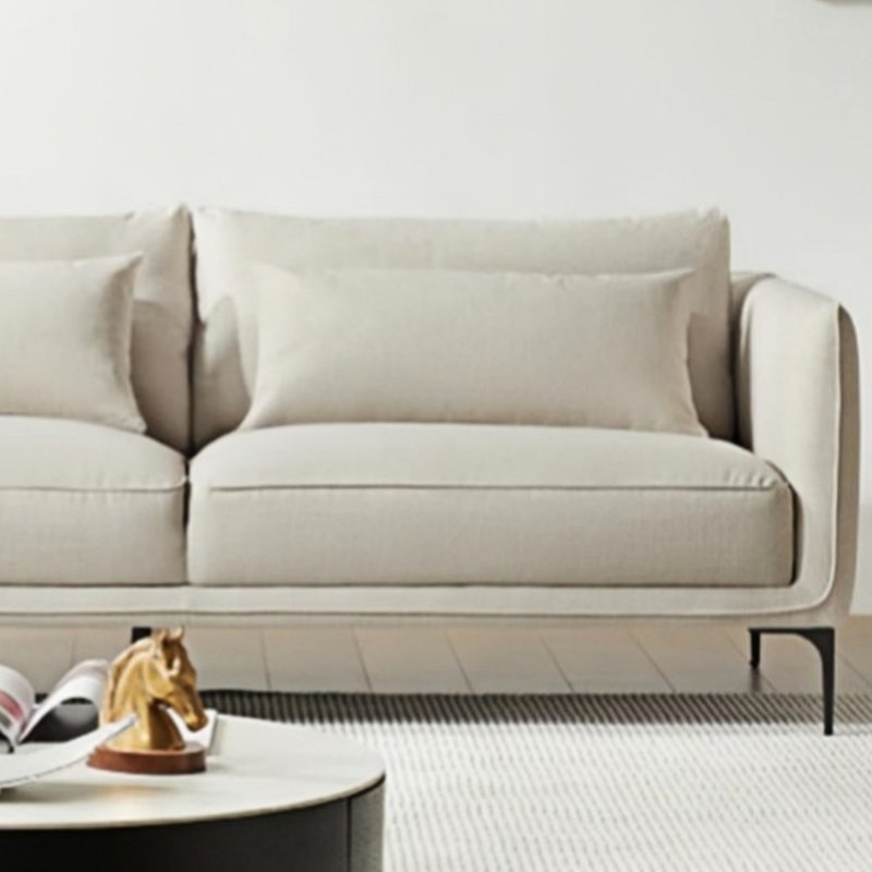Retro Luxury Straight Sofa, White