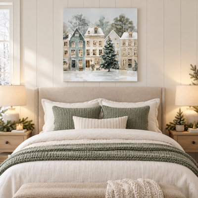 «Quiet Winter Square», art mural sur toile tendue