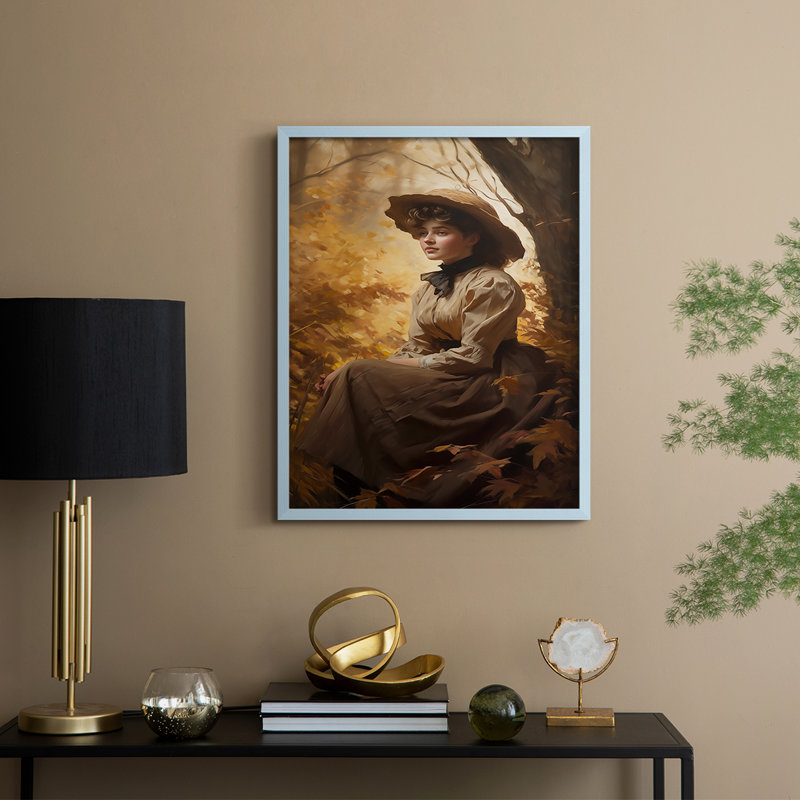 Reproduction encadrée WOMEN Series CMLxxxvii - bois massif, H 21 po x l 17 po, Bleu