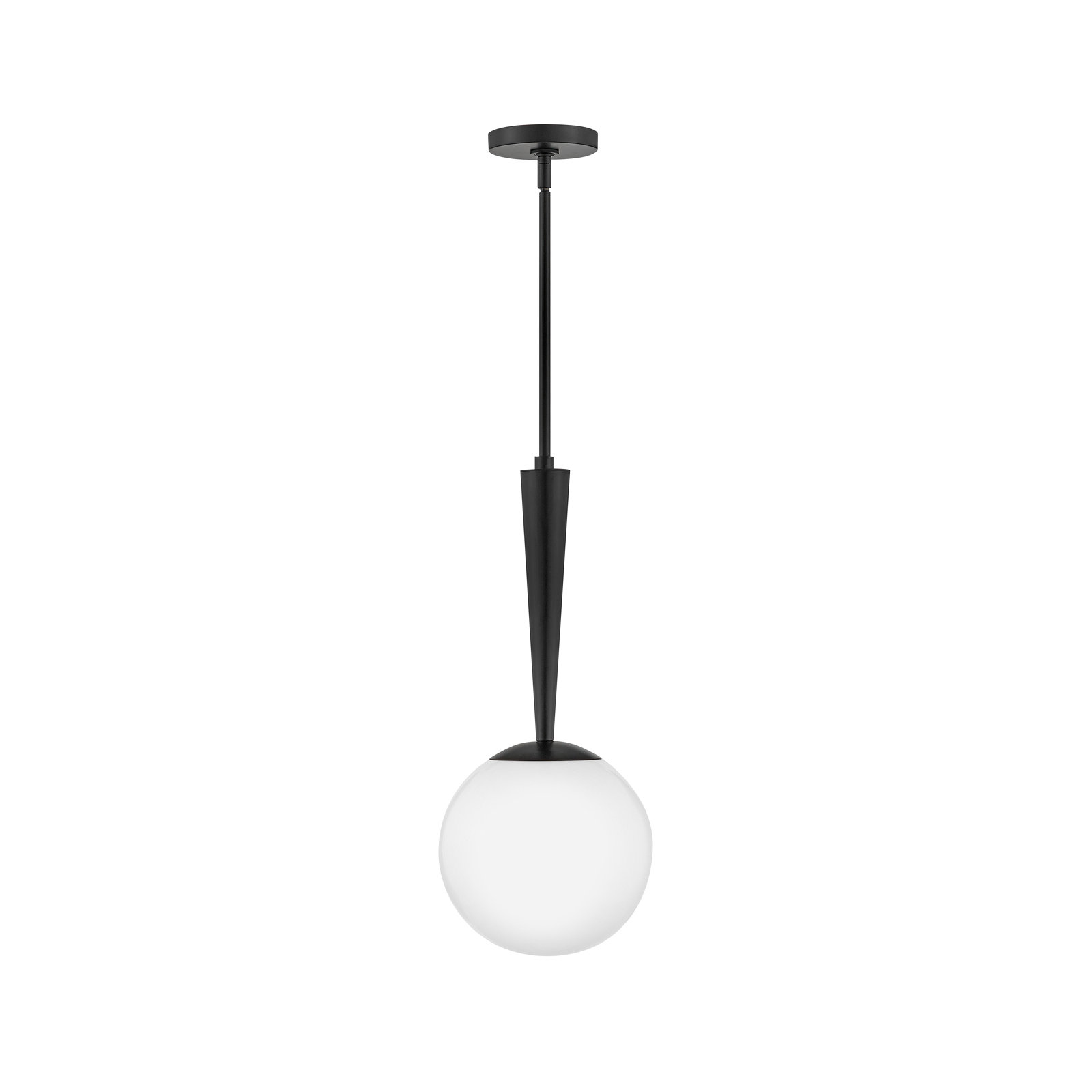 Cheri Single Light Glass Steel Pendant, Black