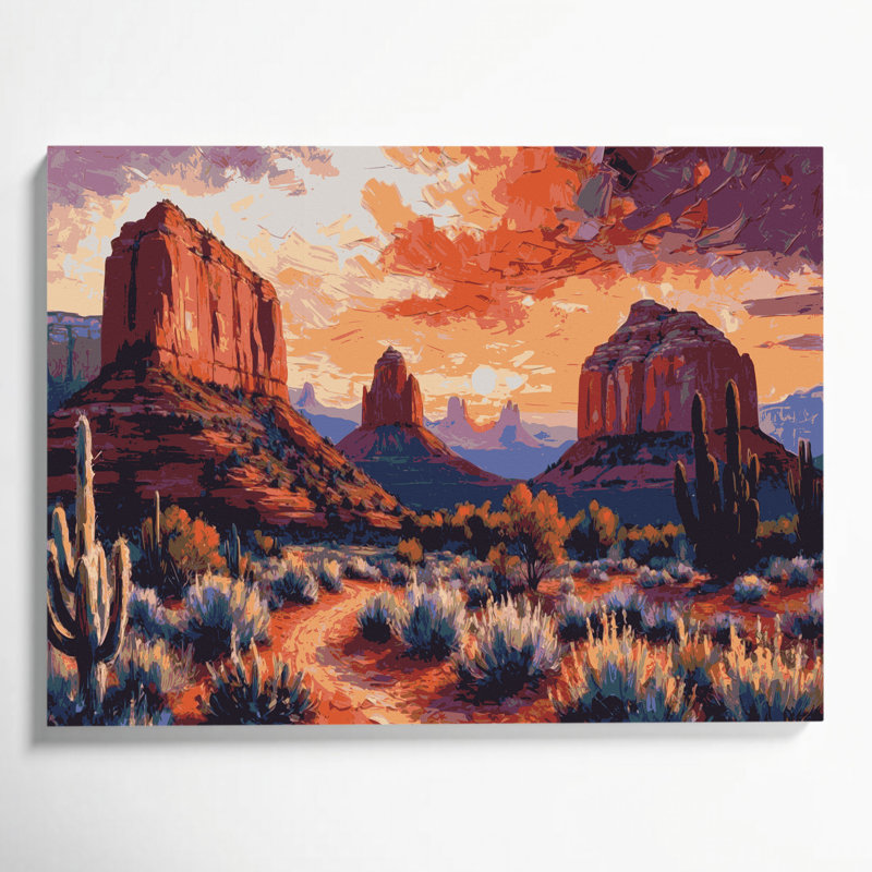 Art mural sur toile brun du sud-ouest, Sedona, H 24 po x l 36 po