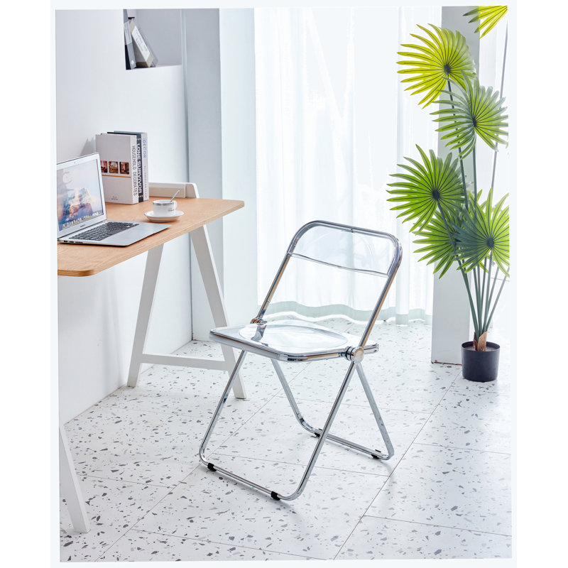 Chaise de salon pliante en plastique 1 pièce Arnesha, Blanc