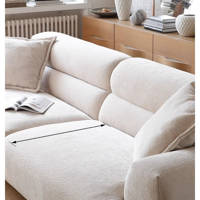 Canapé en tissu French, H 29,13 po x l 114,17 po x P 40,15 po, 4