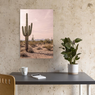 Saguaro Desert Landscape Serene Tranquil Abstract Cactus Landscape Nature Wall Art Print 1 Piece Wrapped Canvas Wall Art