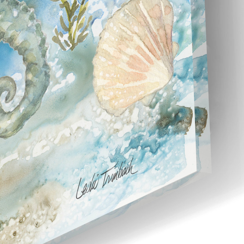 «Under Sea Life 2» par Leslie Trimbach, art mural en verre acrylique, 24 po x 16 po, H 16 po x l 24 po x P 0,2 po