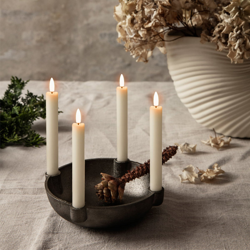 12 Pcs Flickering Flameless Taper Candles Warm White