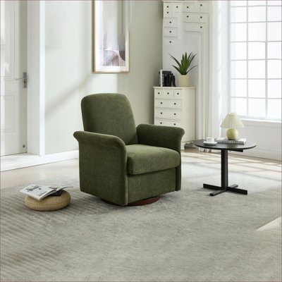 Fauteuil d'appoint rembourré avec base en bois massif Modern