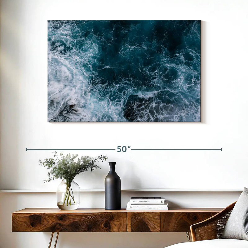 Gillard Blue Ocean Waves, H 26 po x l 39 po
