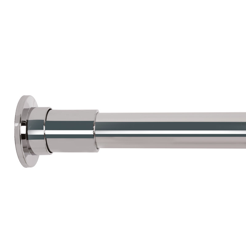 Stick N Lock Telescopic 70cm - 122cm Adjustable Straight Tension Shower Curtain Rail, Chrome